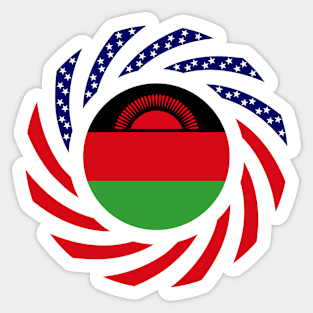 Malawian American Multinational Patriot Flag Series Sticker